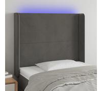vidaXL Testiera a LED Grigio Scuro 83x16x118/128 cm in Velluto