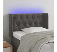 VidaXL Testiera a LED Grigio Scuro 83x16x78/88 cm in Velluto