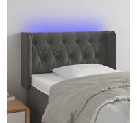 VidaXL Testiera a LED Grigio Scuro 83x16x78/88 cm in Velluto