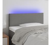 vidaXL Testiera a LED Grigio Scuro 90x5x78/88 cm in Tessuto