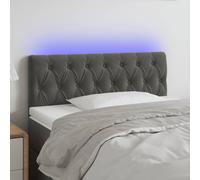 vidaXL Testiera a LED Grigio Scuro 90x7x78/88 cm in Velluto