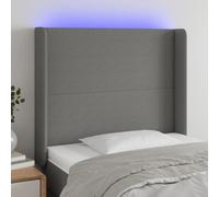 VIDAXL - Testiera A Led Grigio Scuro 93x16x118/128 Cm In Tessuto - SPEDIZIONE GRATUITA