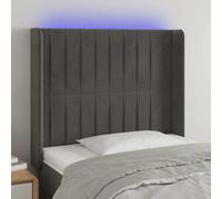 VidaXL Testiera a LED Grigio Scuro 93x16x118/128 cm in Velluto