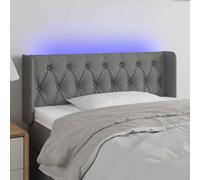 vidaXL Testiera a LED Grigio Scuro 93x16x78/88 cm in Tessuto