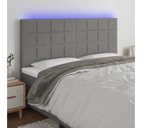 Testiera a led grigioscuro 160x5x118/128cm intessuto