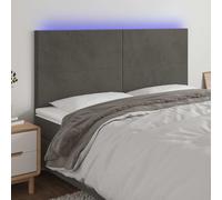 vidaXL Testiera a LED GrigioScuro 180x5x118/128cm in Velluto