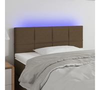 VidaXL Testiera a LED Marrone Scuro 100x5x78/88 cm in Tessuto