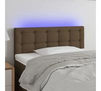 vidaXL Testiera a LED Marrone Scuro 100x5x78/88 cm in Tessuto