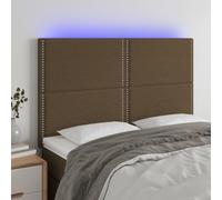 vidaXL Testiera a LED Marrone Scuro 144x5x118/128 cm in Tessuto