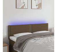 vidaXL Testiera a LED Marrone Scuro 144x5x78/88 cm in Tessuto