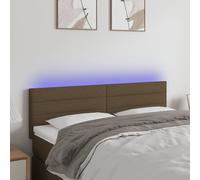 vidaXL Testiera a LED Marrone Scuro 144x5x78/88 cm in Tessuto