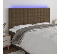vidaXL Testiera a LED Marrone Scuro 180x5x118/128 cm in Tessuto