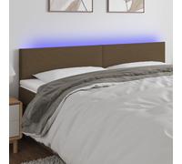 vidaXL Testiera a LED Marrone Scuro 180x5x78/88 cm in Tessuto