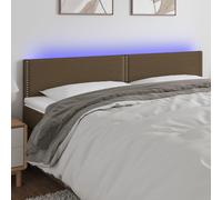 vidaXL Testiera a LED Marrone Scuro 200x5x78/88 cm in Tessuto