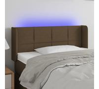 vidaXL Testiera a LED Marrone Scuro 93x16x78/88 cm in Tessuto