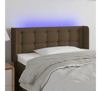 vidaXL Testiera a LED Marrone Scuro 93x16x78/88 cm in Tessuto