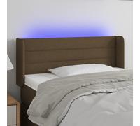 VidaXL Testiera a LED Marrone Scuro 93x16x78/88 cm in Tessuto