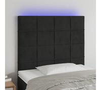 vidaXL Testiera a LED Nera 100x5x118/128 cm in Velluto