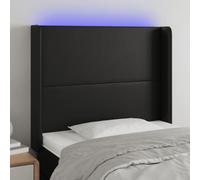 vidaXL Testiera a LED Nera 103x16x118/128 cm in Similpelle