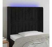 vidaXL Testiera a LED Nera 103x16x118/128 cm in Velluto