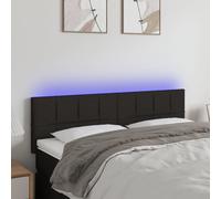 vidaXL Testiera a LED Nera 144x5x78/88 cm in Tessuto