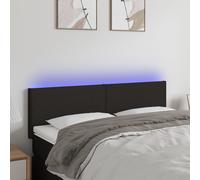 vidaXL Testiera a LED Nera 144x5x78/88 cm in Tessuto
