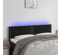 vidaXL Testiera a LED Nera 144x5x78/88 cm in Velluto