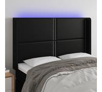 AX Testiera Letto Luci LED 2 Orecchie 147x16x118/128cm Nero Regolabile + 3123998