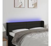 VidaXL Testiera a LED Nera 147x16x78/88 cm in Tessuto
