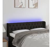 VidaXL Testiera a LED Nera 147x16x78/88 cm in Tessuto