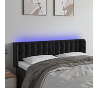 vidaXL Testiera a LED Nera 147x16x78/88 cm in Velluto