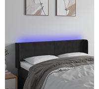 vidaXL Testiera a LED Nera 147x16x78/88 cm in Velluto