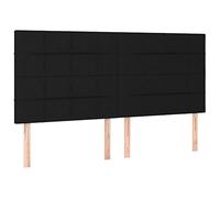 Testiera a led nera 160x5x118/128 cm in tessuto