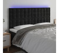vidaXL Testiera a LED Nera 160x5x118/128 cm in Velluto, testiera Letto, testiera, testiera in Velluto, Testata Letto, Testata