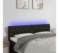 vidaXL Testiera a LED Nera 160x7x78/88 cm in Tessuto
