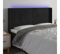 vidaXL Testiera a LED Nera 163x16x118/128 cm in Velluto