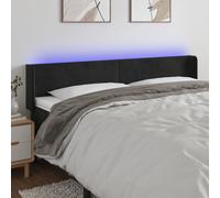 vidaXL Testiera a LED Nera 163x16x78/88 cm in Velluto