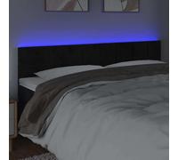 VidaXL Testiera a LED Nera 180x5x78/88 cm in Velluto