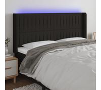 vidaXL Testiera a LED Nera 183x16x118/128 cm in Tessuto