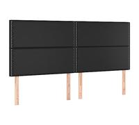 vidaXL Testiera a LED Nera 200x5x118/128cm in Similpelle