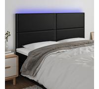 vidaXL Testiera a LED Nera 200x5x118/128cm in Similpelle