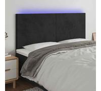VidaXL Testiera a LED Nera 200x5x118/128cm in Velluto
