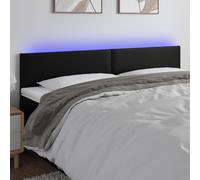 vidaXL Testiera a LED Nera 200x5x78/88 cm in Similpelle