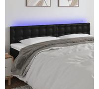 vidaXL Testiera a LED Nera in Similpelle 200x5x78/88 cm