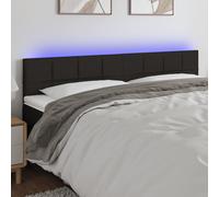 VidaXL Testiera a LED Nera 200x5x78/88 cm in Tessuto