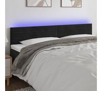 vidaXL Testiera a LED Nera 200x5x78/88 cm in Velluto