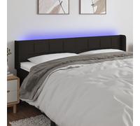 vidaXL Testiera a LED Nera 203x16x78/88 cm in Tessuto