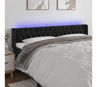 vidaXL Testiera a LED Nera 203x16x78/88 cm in Velluto