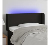vidaXL Testiera a LED Nera 83x16x78/88 cm in Tessuto