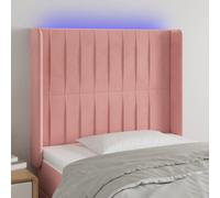 vidaXL Testiera a LED Nera 93x16x118/128 cm in Velluto